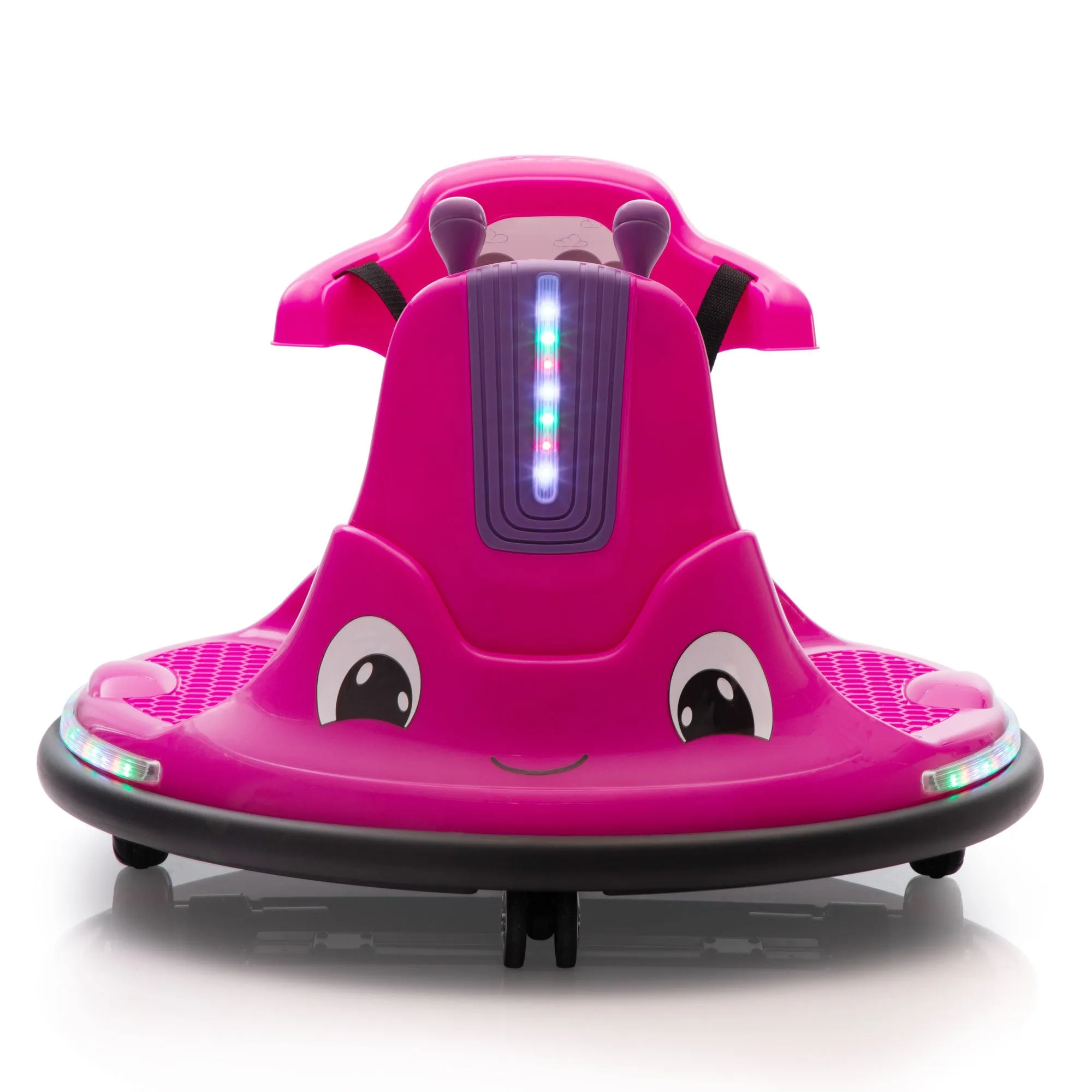 12V Snail-Shaped Kids Electric Bumper Car with Remote Control, Ride On Car with LED Lights, Music, 360 Degree Rotate, Toddler Race Toys, 3-8 Years Old