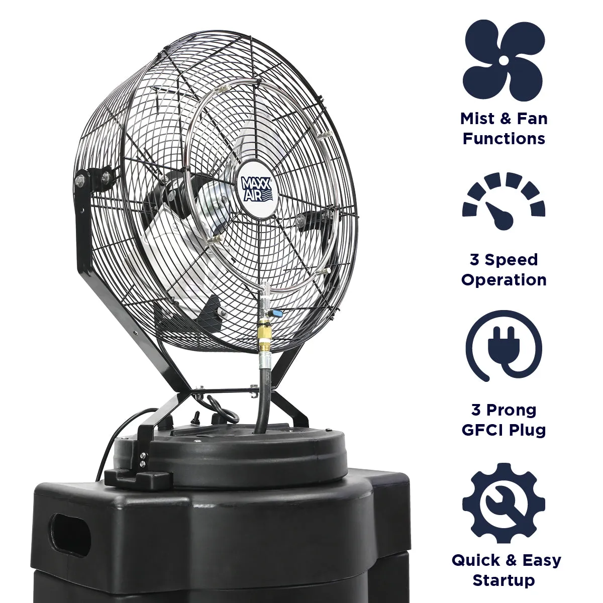 18 In. 3-Speed High Pressure Misting Fan with 40 Gal. Tank