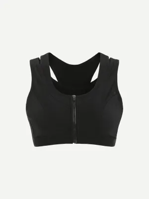 2 In 1 Zipper Sports Bra