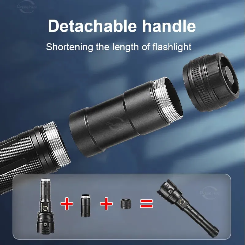 2023 Newest Most Powerful LED Flashlight 80 Watts USB Rechargeable Torch Light High Power Flashlight Tactical Lantern Hand Lamps