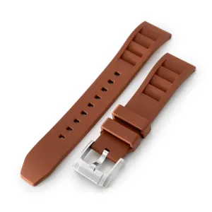 20mm Brown RM Vented FKM rubber watch strap