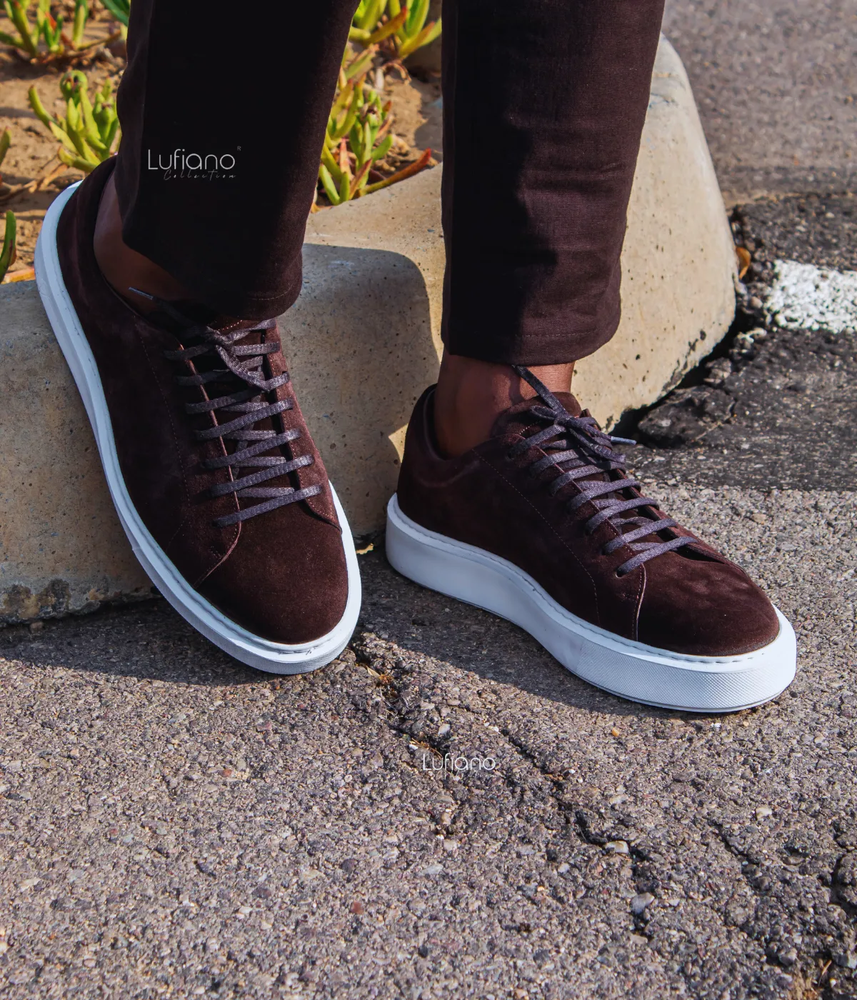 232 - Lufiano Leather Sneaker- Brown