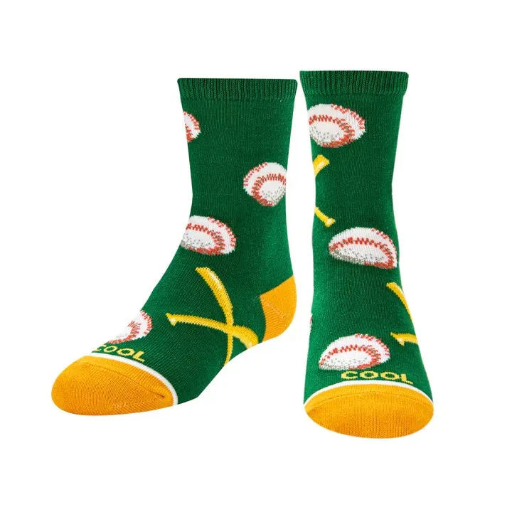 9th Inning, Baseball Kids Crew Socks (Age 7-10)