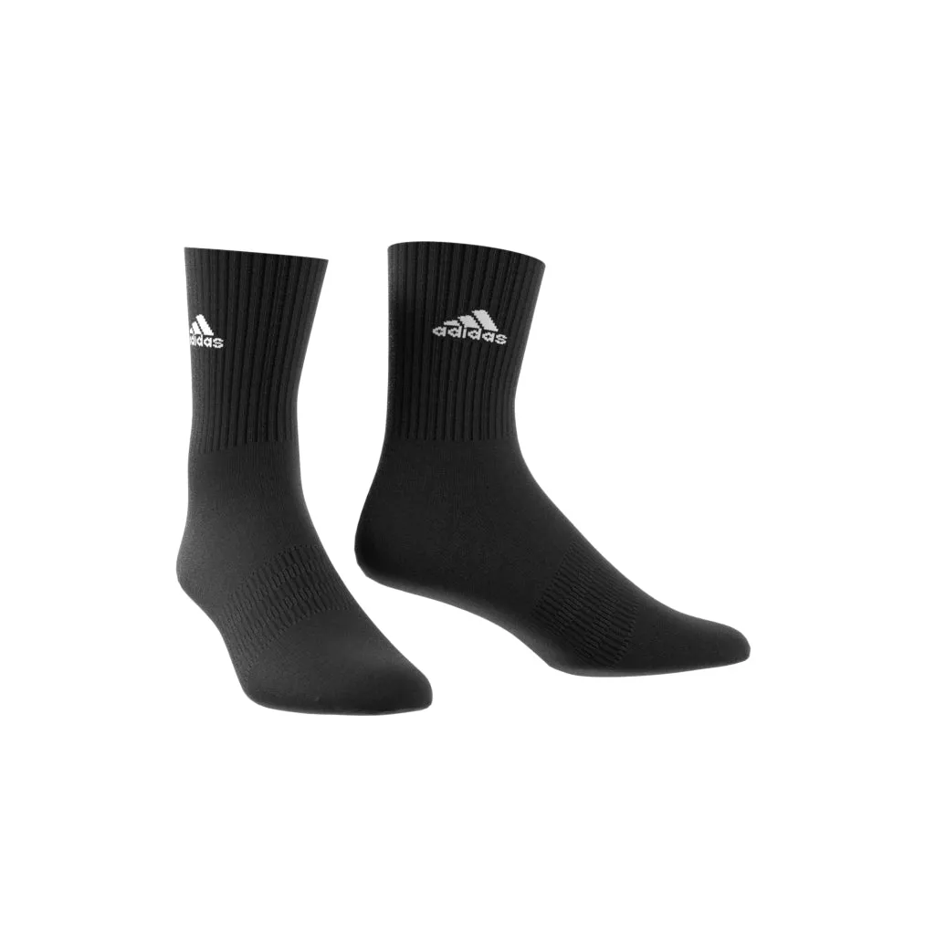 ADIDAS CUSHIONED SPORTSWEAR CREW SOCKS BLACK