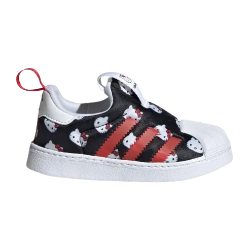 Adidas Kid's Hello Kitty Superstar 360 Shoes - Cloud White / Core Black / Vivid Red