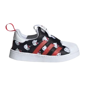 Adidas Kid's Hello Kitty Superstar 360 Shoes - Cloud White / Core Black / Vivid Red