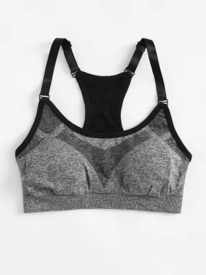 Adjustable Straps Racerback Sports Bra