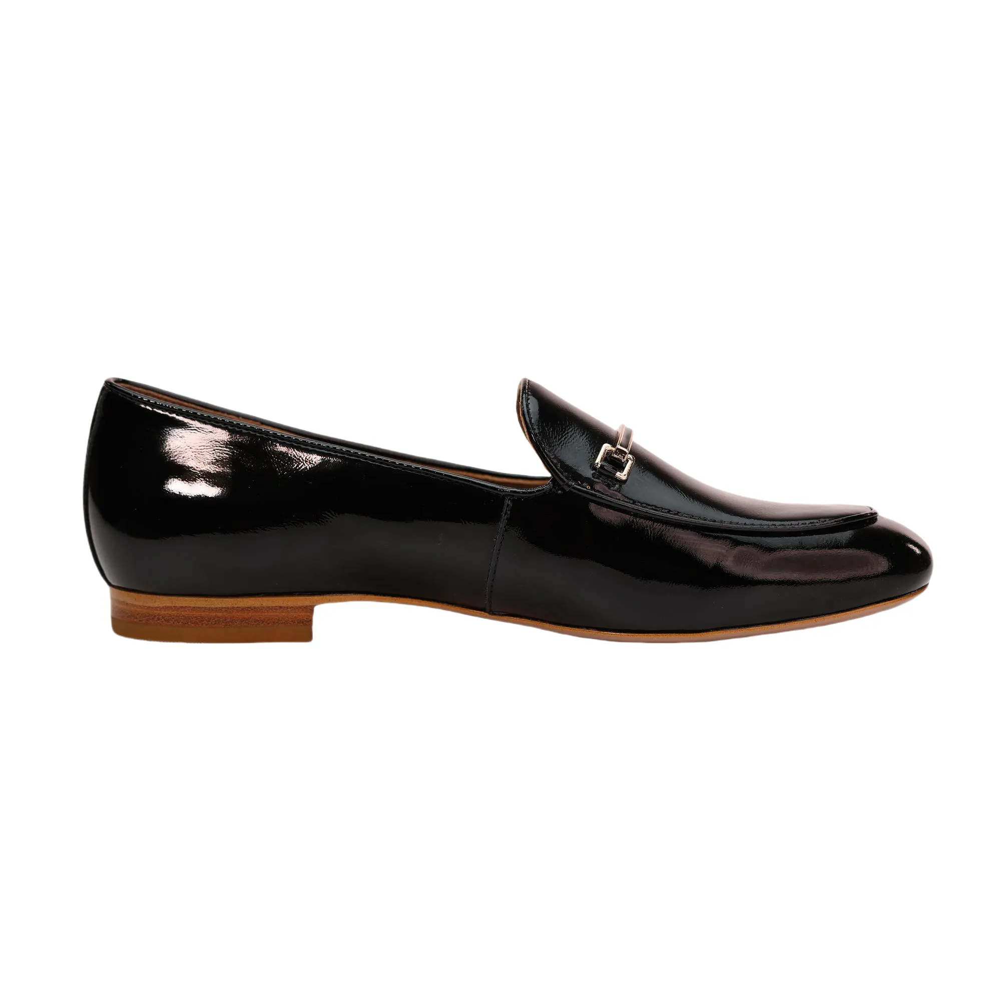 AiciBerllucci  Black Patent  Leather & Sheepskin lining- Prime-Women's Leather Loafer- Sleek Loafers Slip on Shoes-Casual Flat Shoes