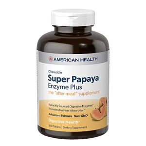 American Health Super Papaya Enzyme Plus  360 Chewable Tablets