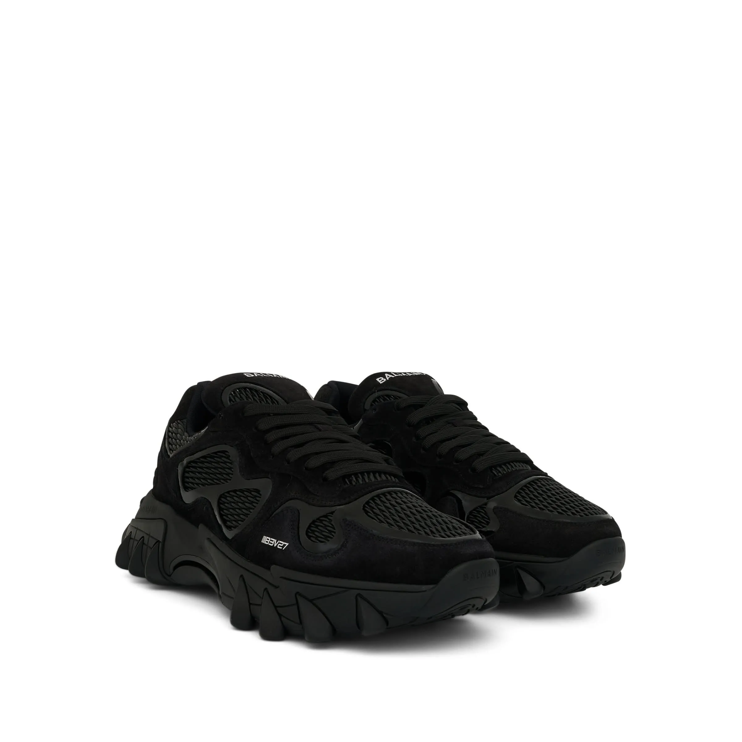 B-East Suede & Mesh Sneaker in Black