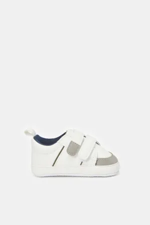 Baby White Velcro Strap Shoes