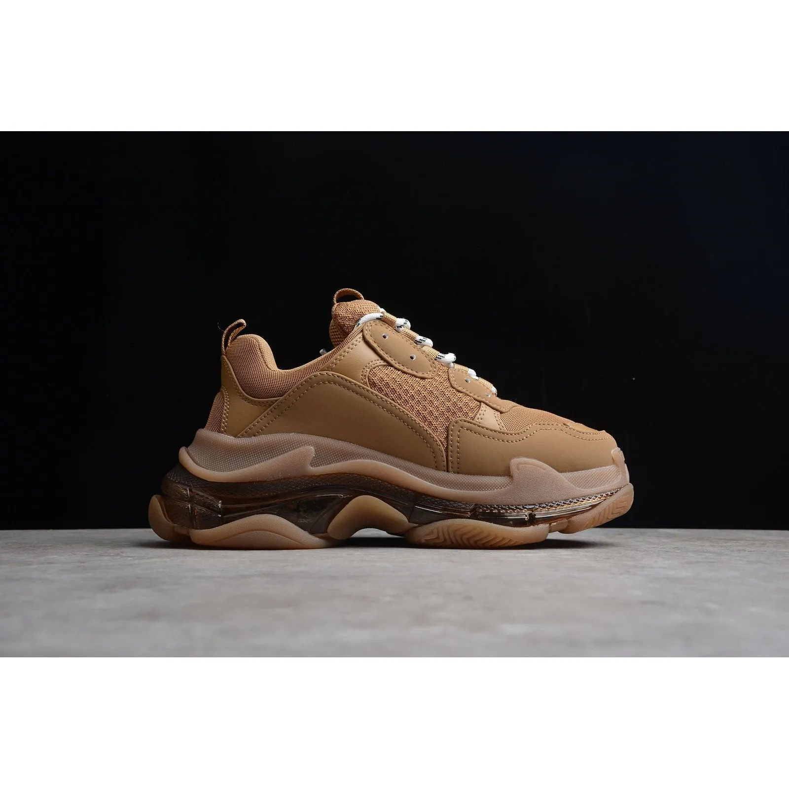 BALENCIAGA TRIPLE S CLEAR SOLE x BROWN