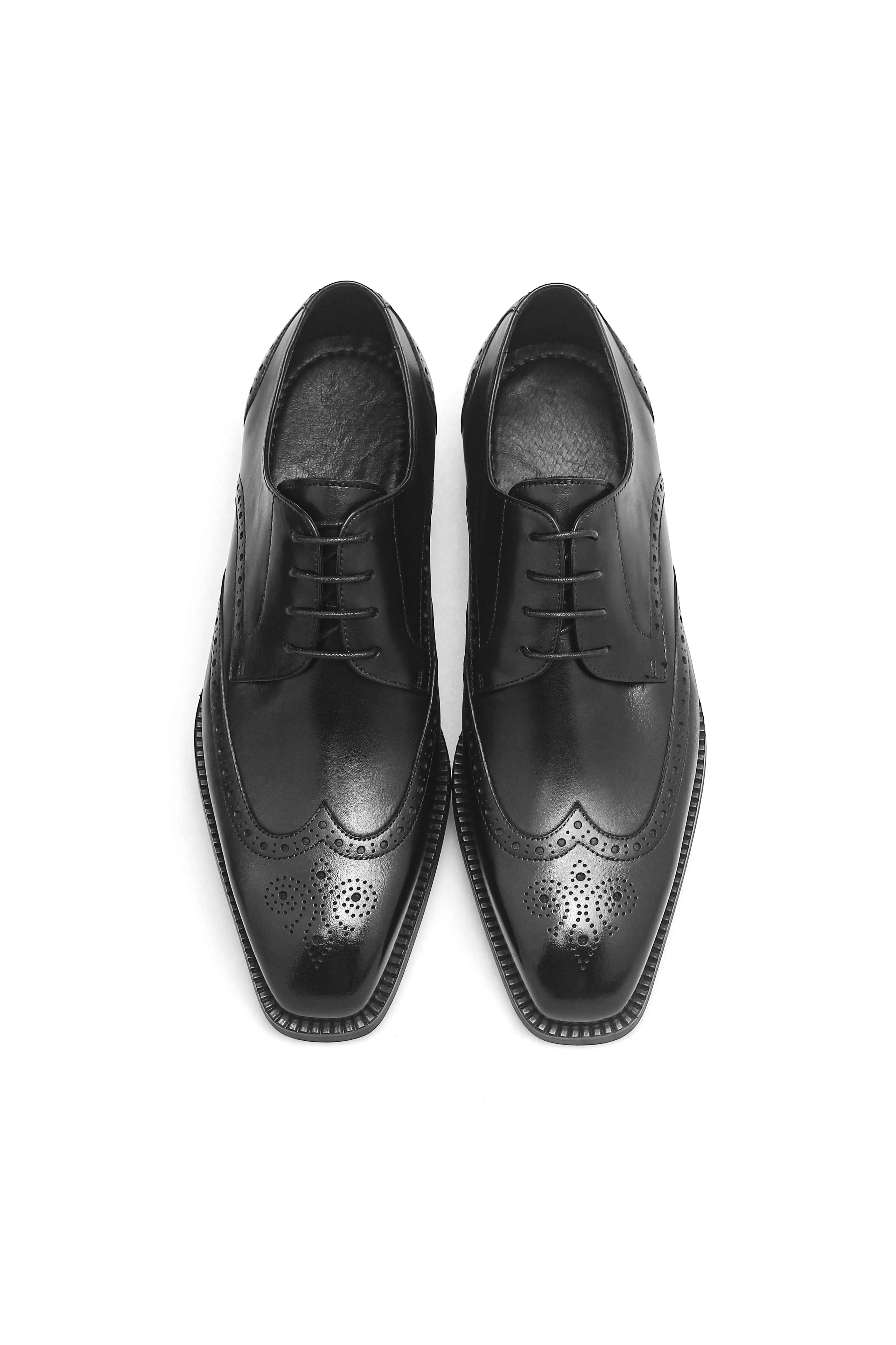 Black Brogue Derby Shoes.