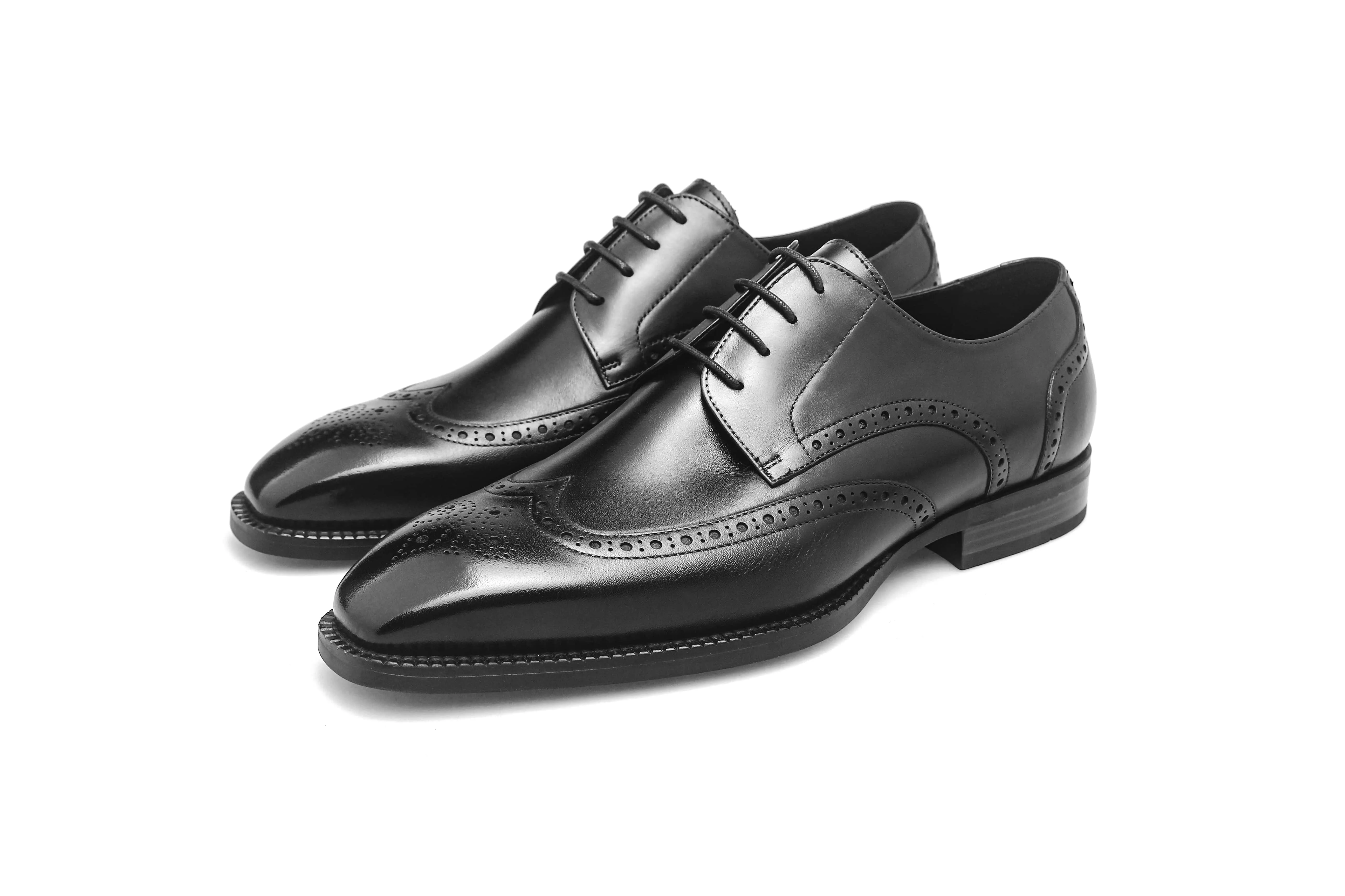 Black Brogue Derby Shoes.