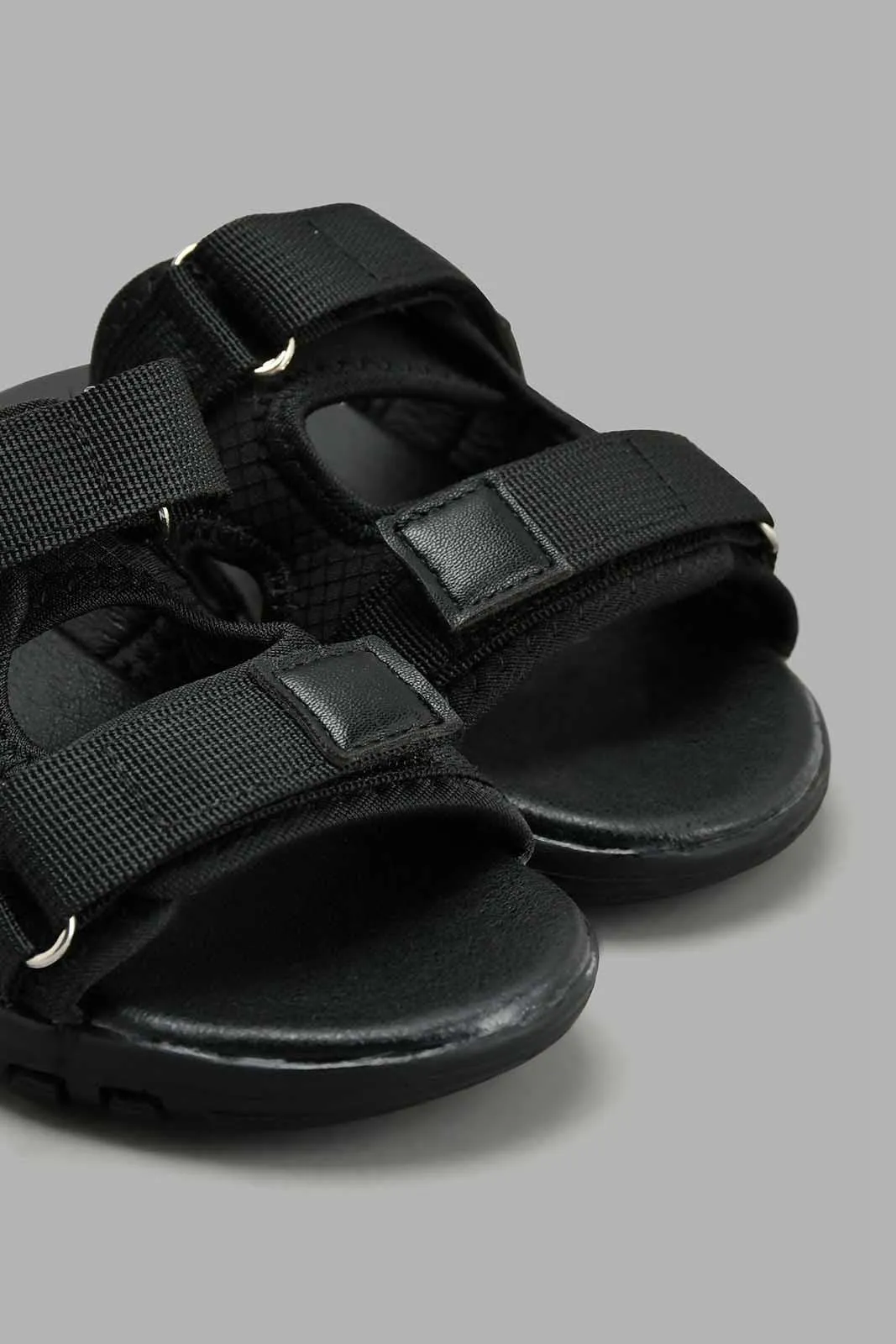 Black Sporty Slide Sandal