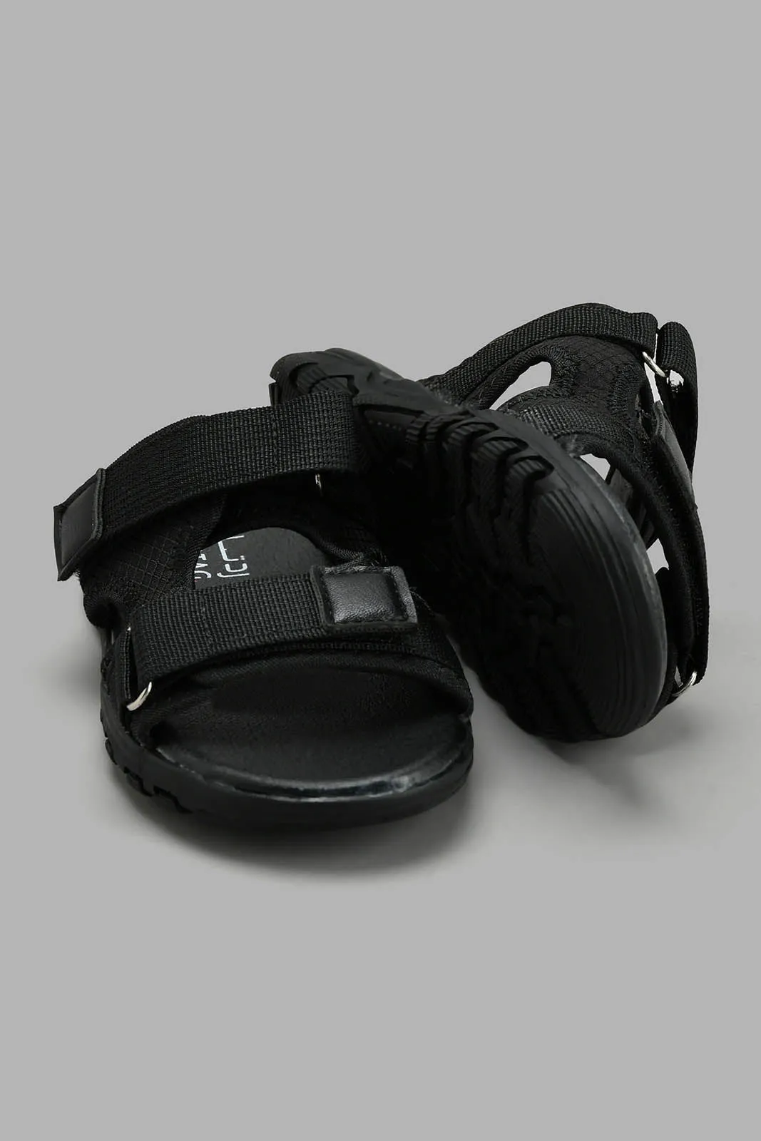 Black Sporty Slide Sandal