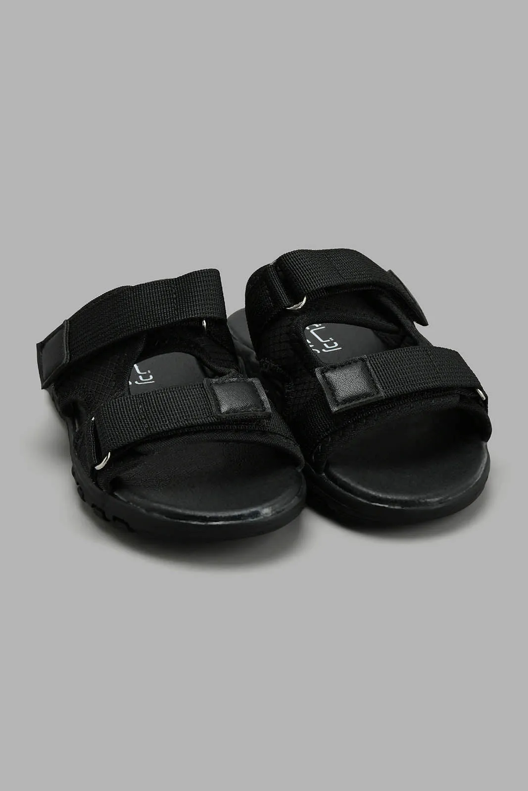 Black Sporty Slide Sandal