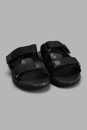 Black Sporty Slide Sandal