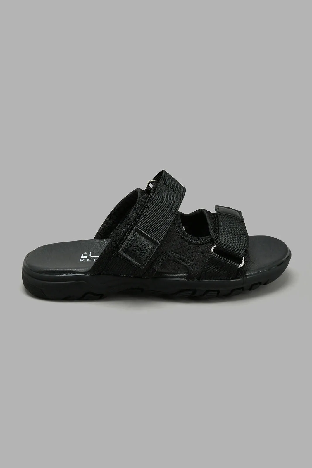 Black Sporty Slide Sandal