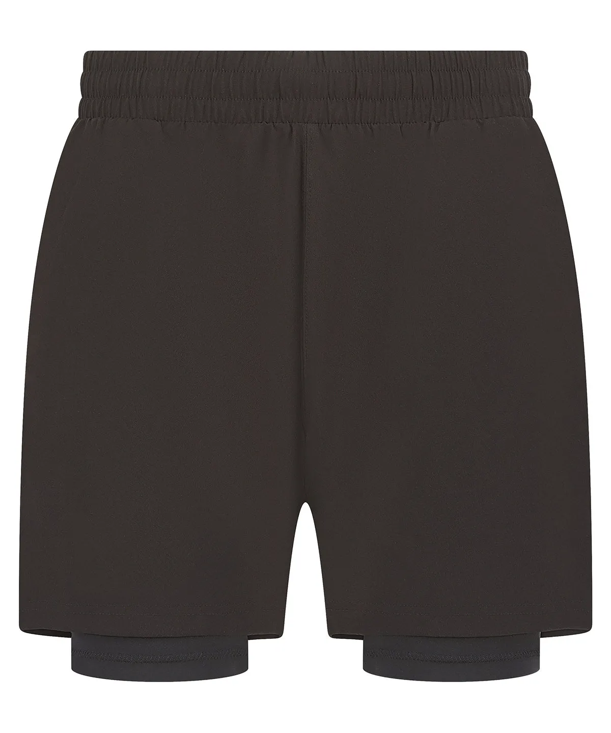 Black/Black - Double-layer sports shorts