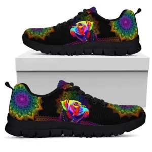 Boxer Sneaker, Boxer Dog Colorful Mandala Sneakers, Boxer Shoes