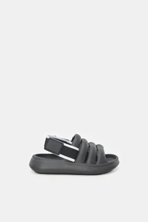 Boys Black Molded Slide With Backstrap