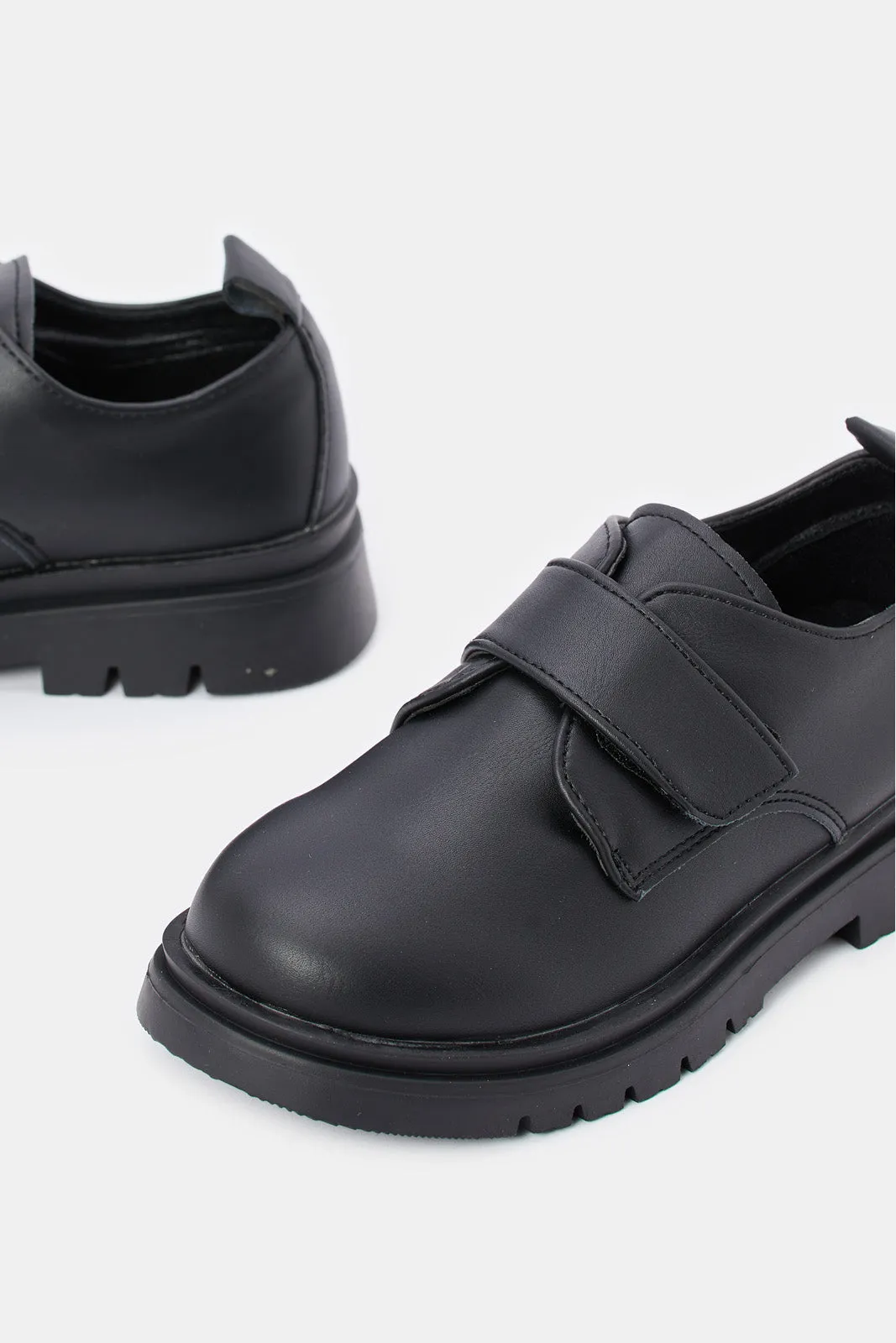 Boys Black Plain Derby