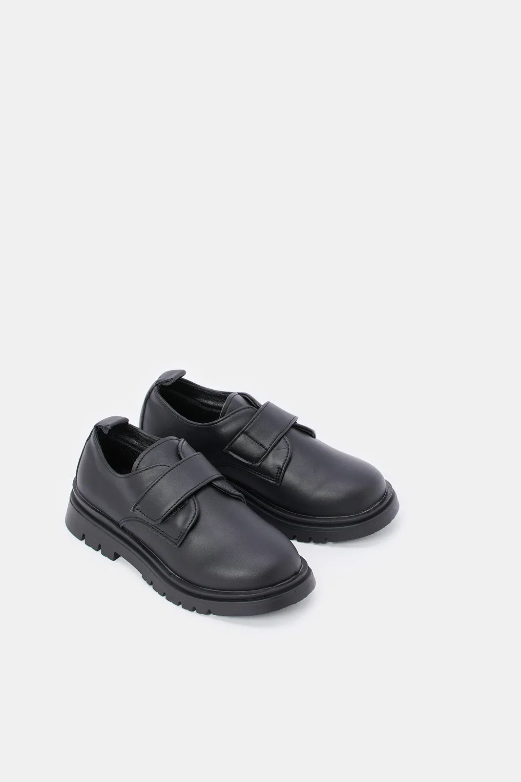 Boys Black Plain Derby