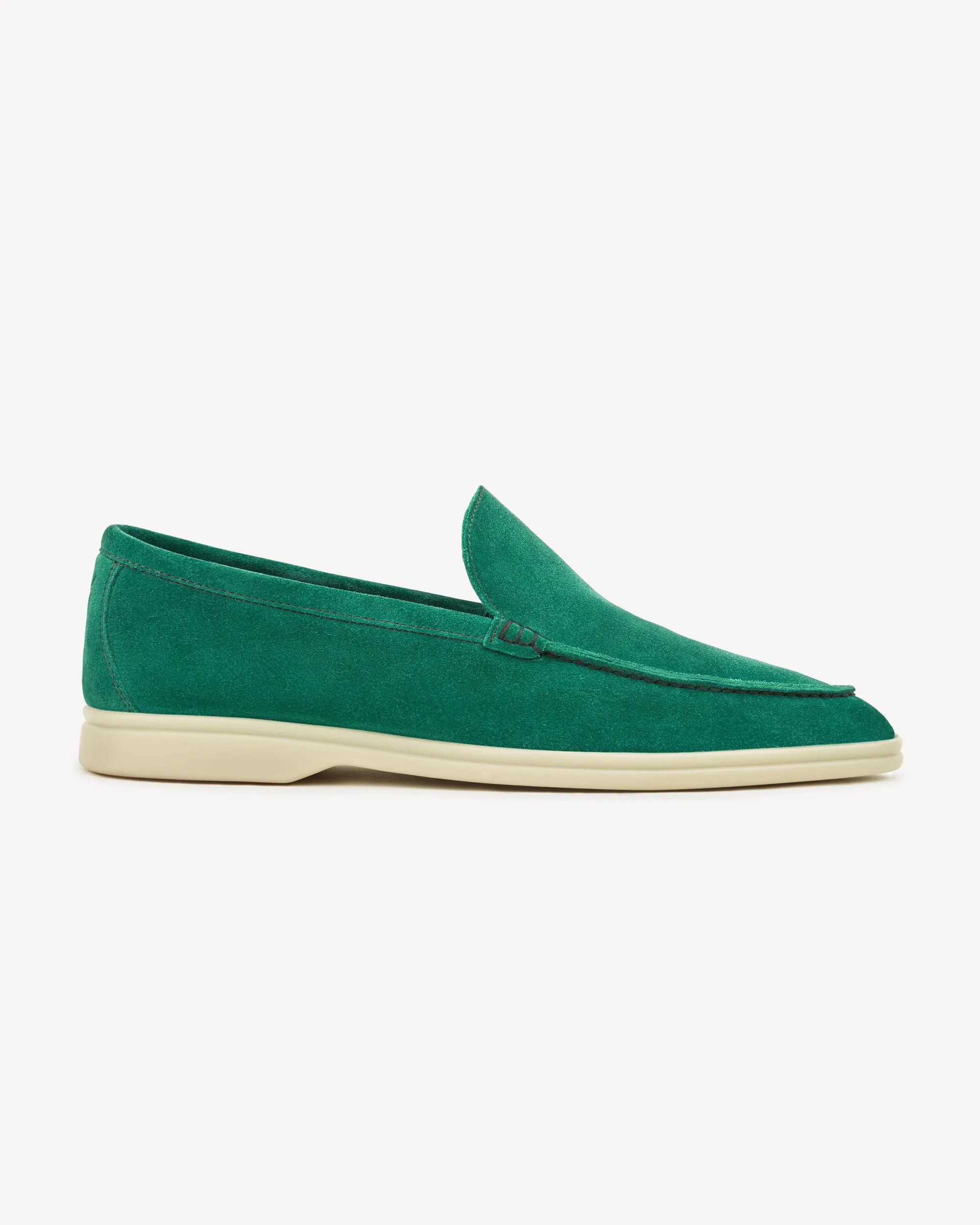 Brabion Unlined Capri Suede Loafer – Menthol Verde