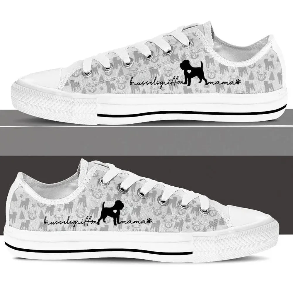 Brussels Griffon Low Top Shoes, Dog Printed Shoes, Canvas Shoes For Men, Women