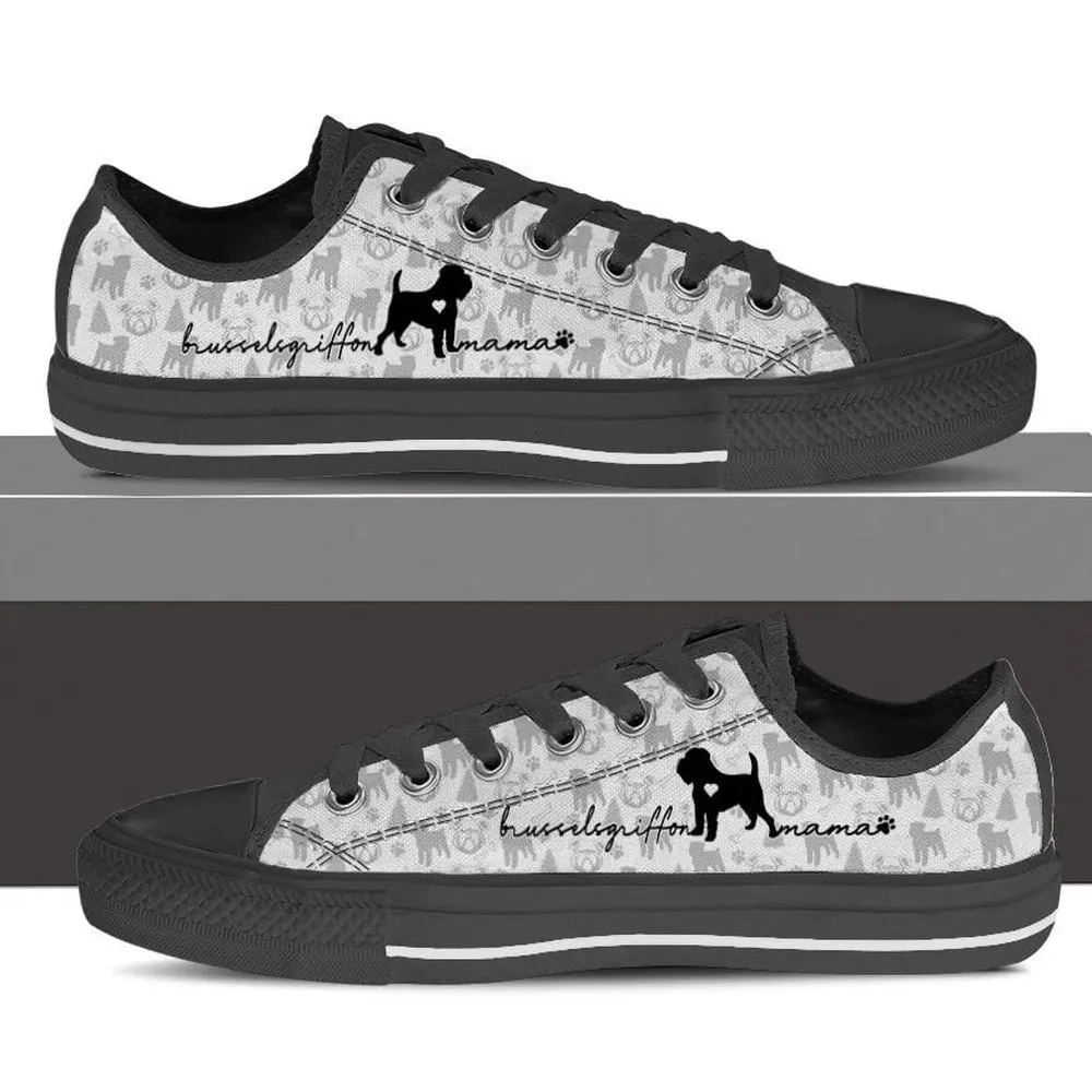 Brussels Griffon Low Top Shoes, Dog Printed Shoes, Canvas Shoes For Men, Women