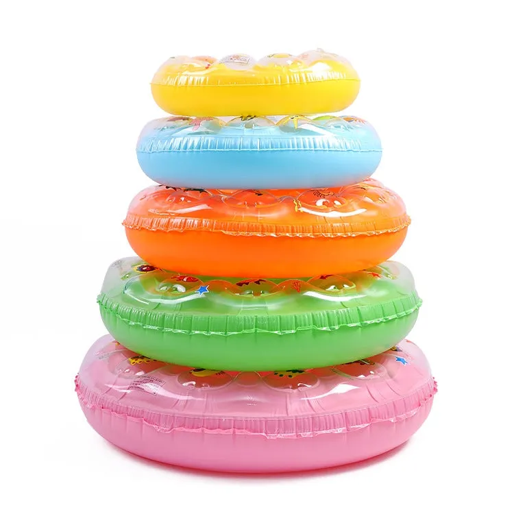 Cartoon Pattern Double Airbag Thickened Inflatable Swimming Ring Crystal Swimming Ring, Size:50 cm(Orange)