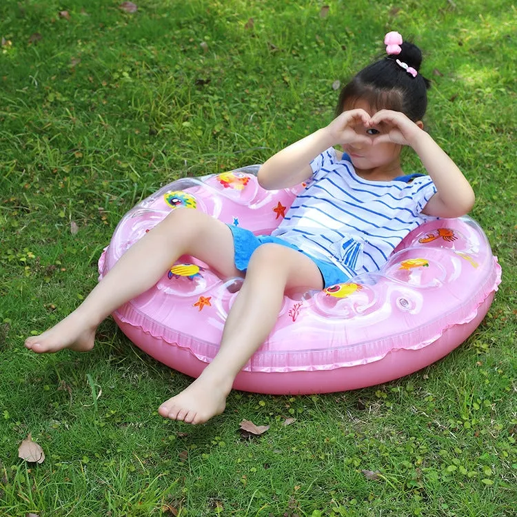 Cartoon Pattern Double Airbag Thickened Inflatable Swimming Ring Crystal Swimming Ring, Size:50 cm(Orange)