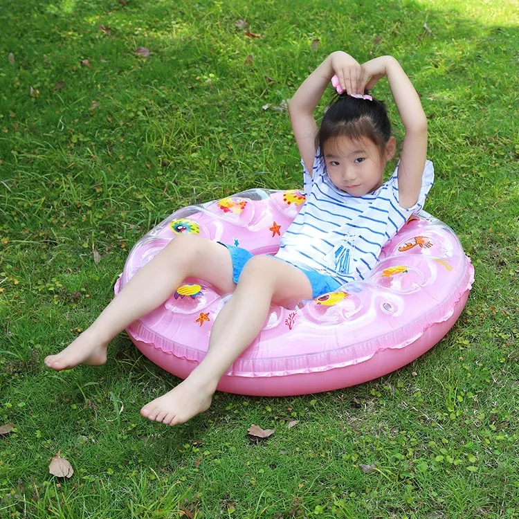 Cartoon Pattern Double Airbag Thickened Inflatable Swimming Ring Crystal Swimming Ring, Size:50 cm(Orange)