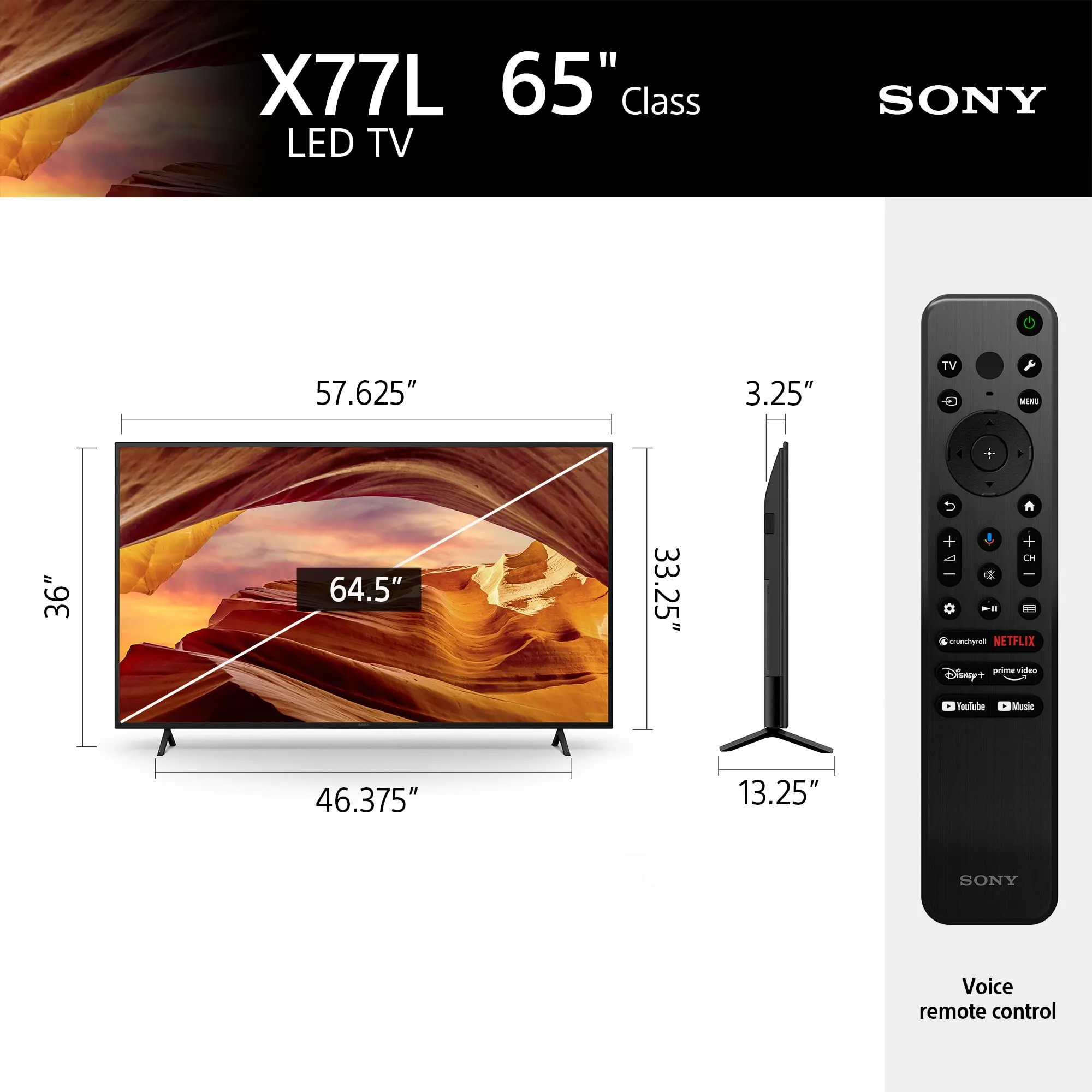 Certified Refurbished - Sony 65 Inch 4K Ultra HD TV X77L Series: LED Smart Google TV KD65X77L