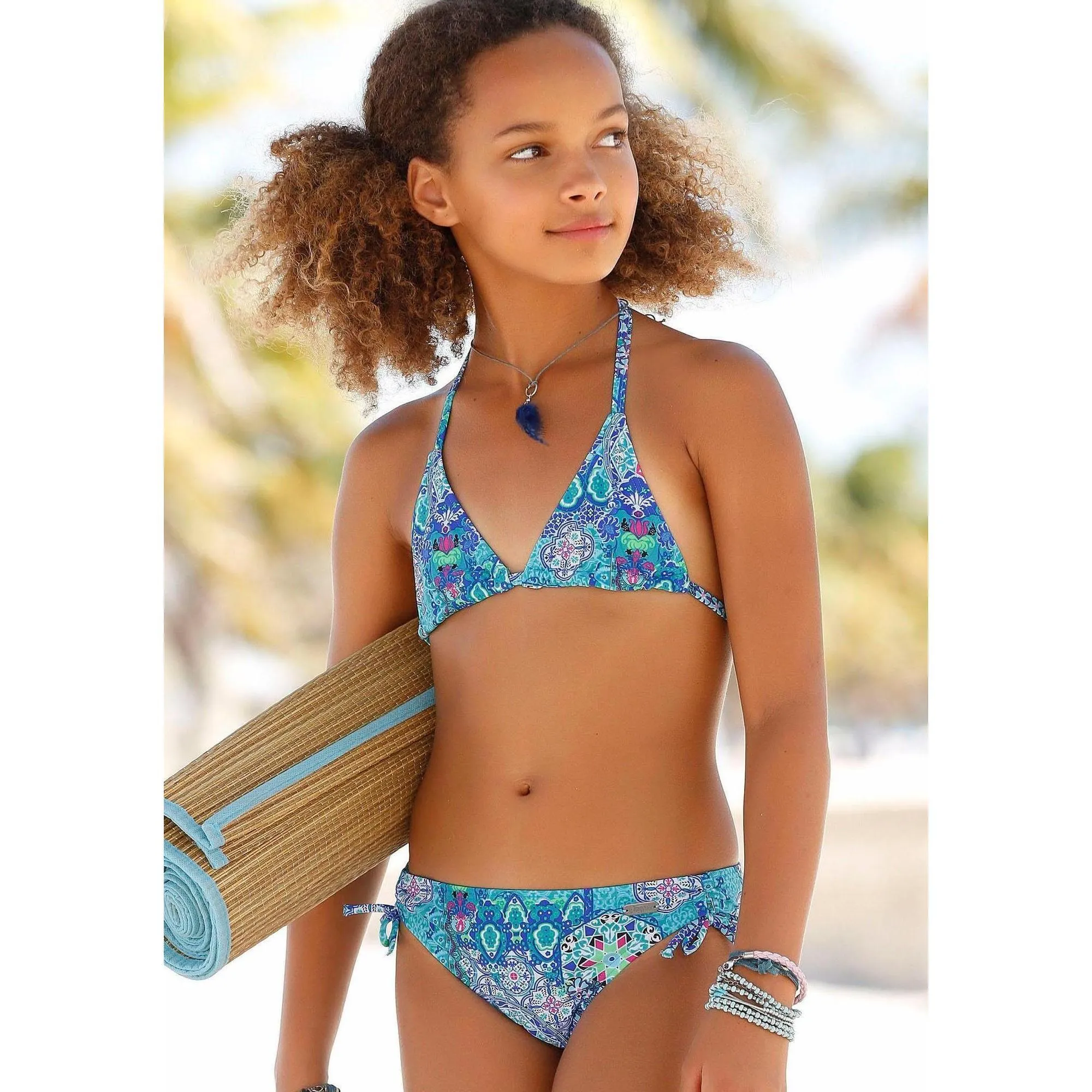 Children's triangular bikini BUFFALO, turquoise