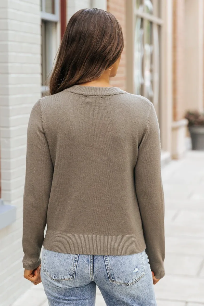 Comfy Cozy Round Neck Sweater - Olive - FINAL SALE