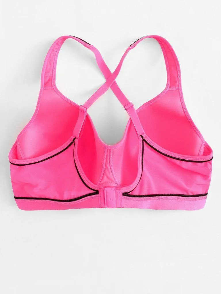 Contrast Seam Cross Back Sports Bra