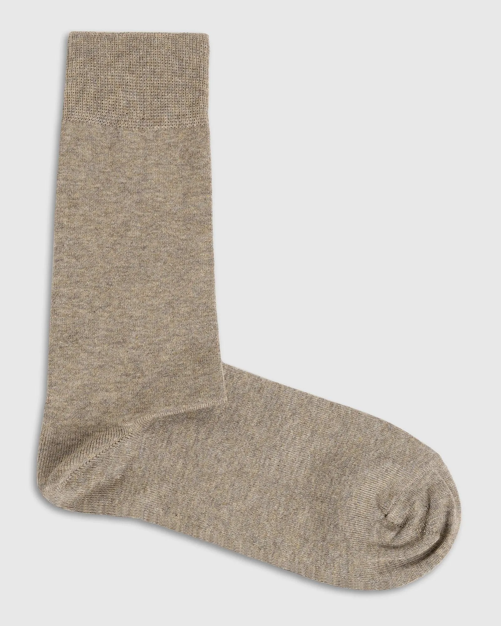 Cotton Beige Solid Socks - Raylly