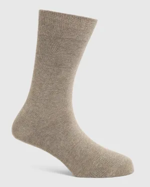 Cotton Beige Solid Socks - Raylly