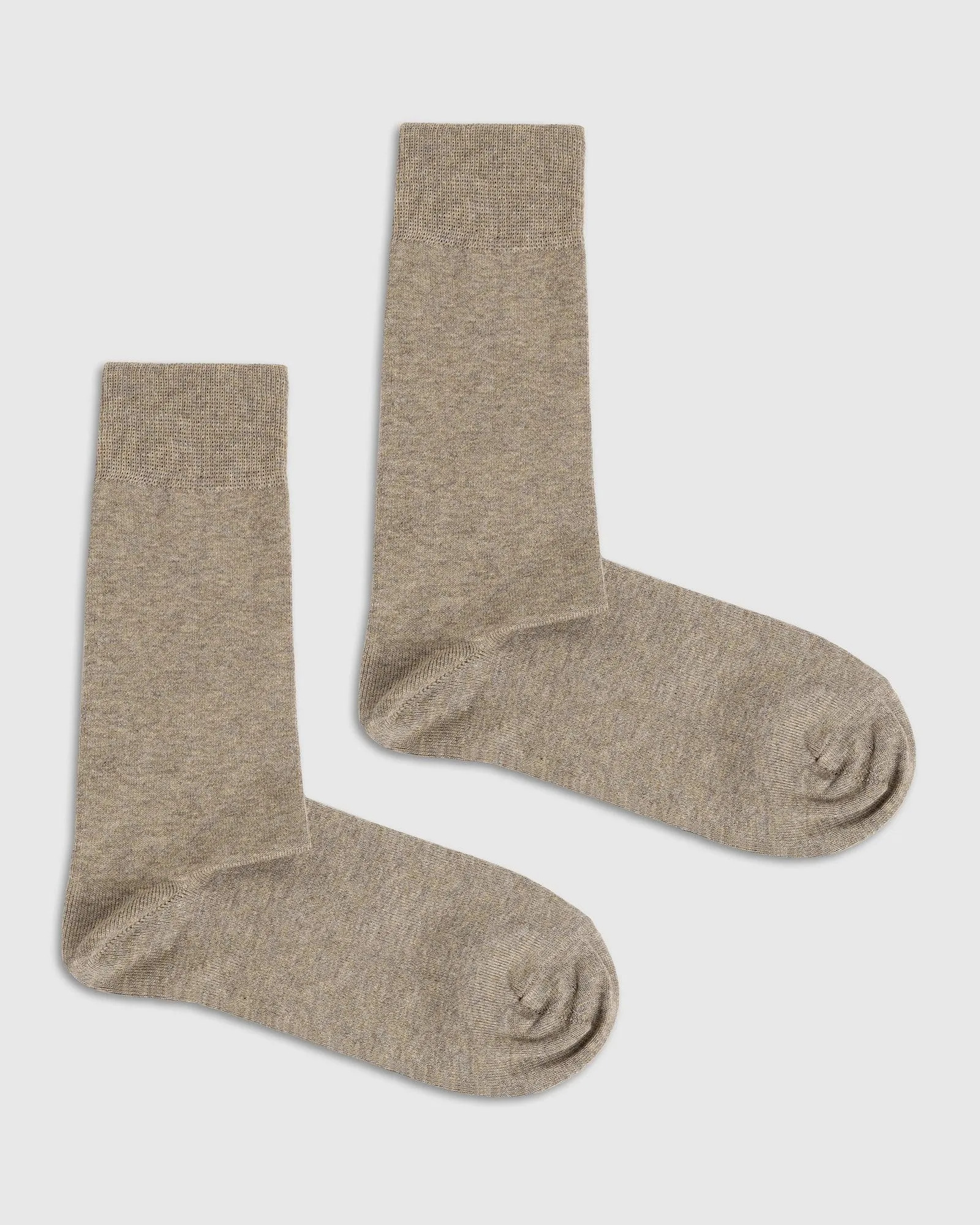 Cotton Beige Solid Socks - Raylly