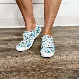 Custom Sneakers (Blue Floral)