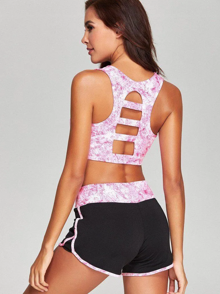 Cut Out Sports Bra And Shorts