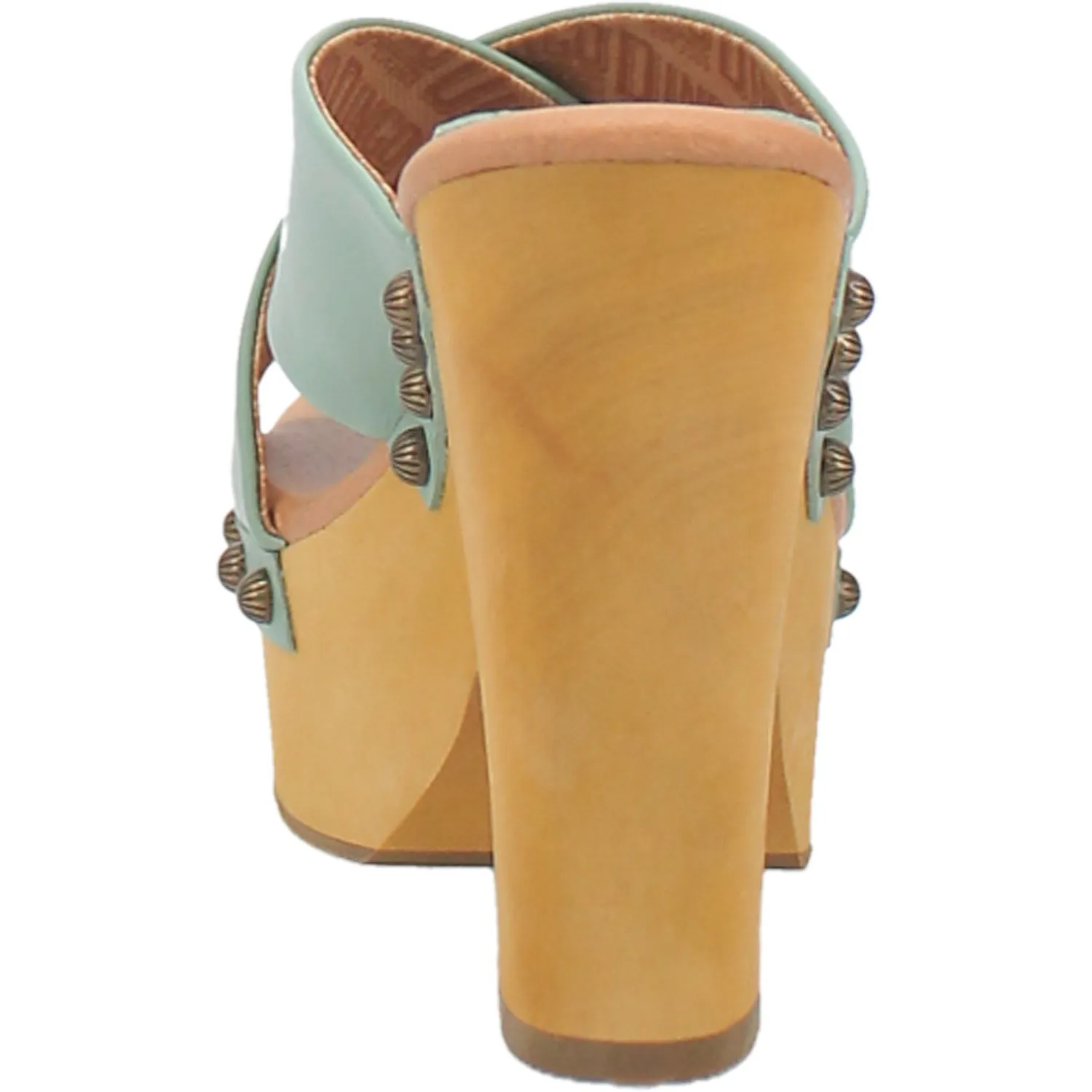 Dingo Womens Driftwood Studs Mint Leather Sandals Shoes