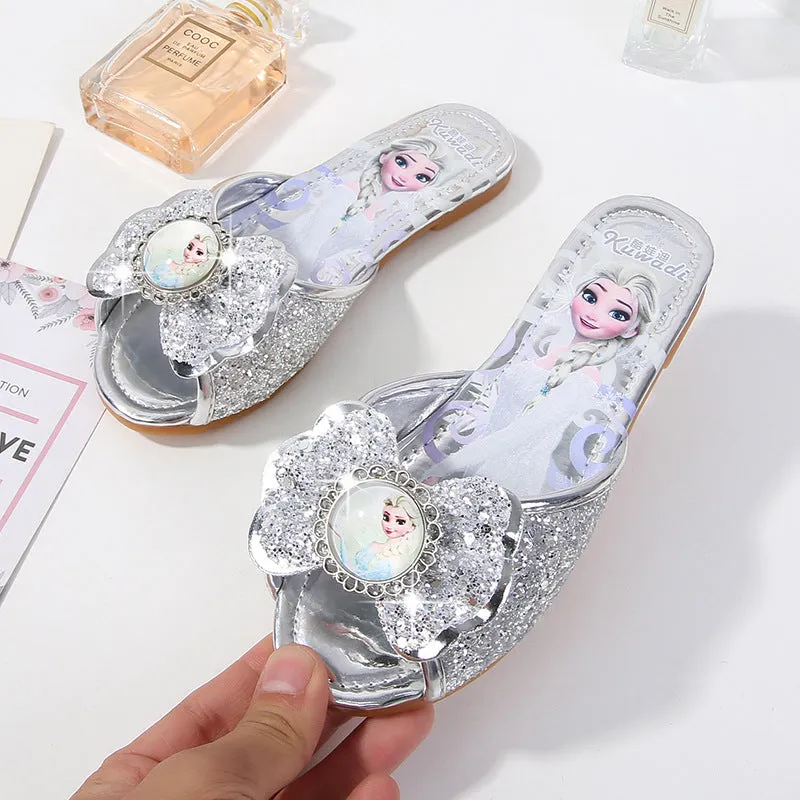 Dunnmall Girls Sandals Summer Children's Sandals Little Girl Elsa Shoes Baby Home Outdoor Slippers Summer Shoes