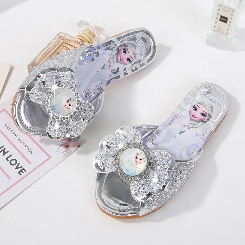 Dunnmall Girls Sandals Summer Children's Sandals Little Girl Elsa Shoes Baby Home Outdoor Slippers Summer Shoes