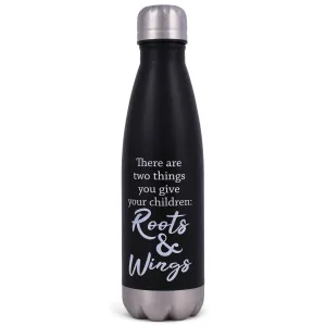 Elanze Designs Children Roots & Wings Black 17 ounce Stainless Steel Sports Water Bottle