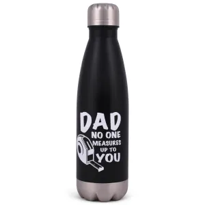 Elanze Designs Dad No One Measures Up Black 17 ounce Stainless Steel Sports Water Bottle