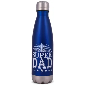 Elanze Designs Super Dad Blue 17 ounce Stainless Steel Sports Water Bottle