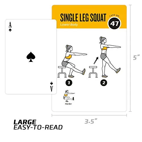 EXERCISE CARDS BODYWEIGHT - Home Gym Workout Personal Trainer Fitness Program Guide Tones Core Ab Legs Glutes Chest Bicepts Total Upper Body Workouts Calisthenics Training Routine